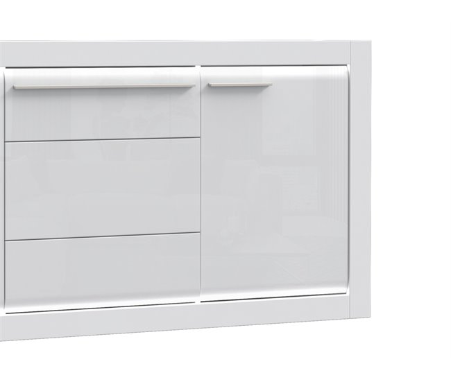 Aparador branco brilhante LIVING Branco Brillo