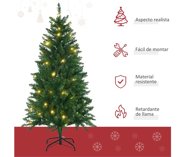 Árvore de Natal Artificial PVC, Metal HOMCOM, casa - natal Verde