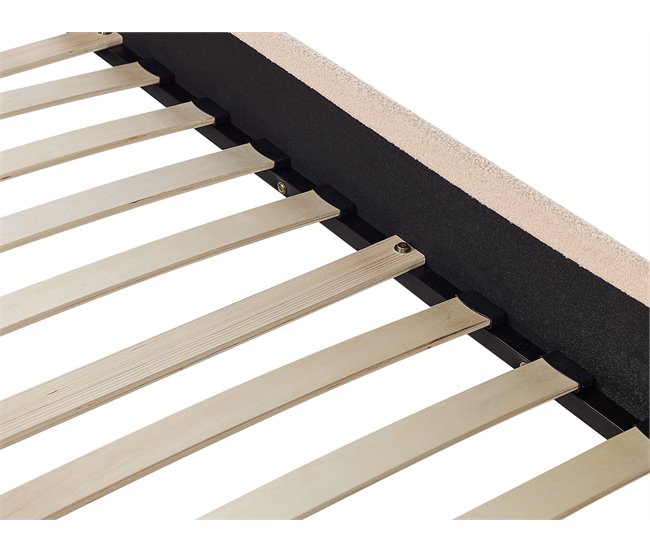 Beliani Cama com estrado Bouclé MARMANDE 86x214 Bege