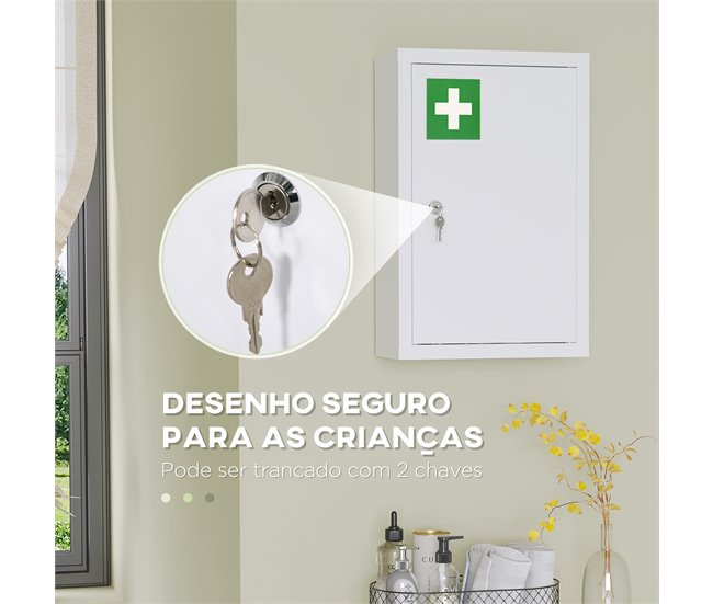 Armário Farmácia Aço Laminado a Frio kleankin Branco