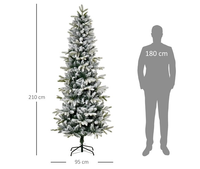 Árvore de Natal PVC, PE, Aço HOMCOM, casa - natal Multicor