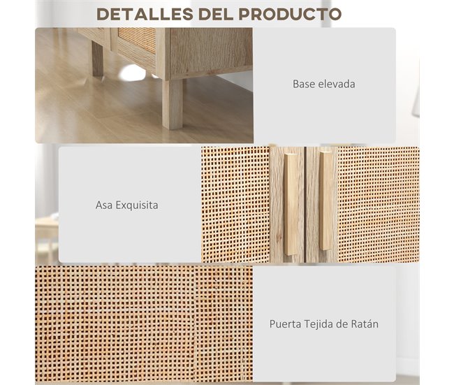 Aparador de Sala de Estar Melamina de Madeira HOMCOM Castanho