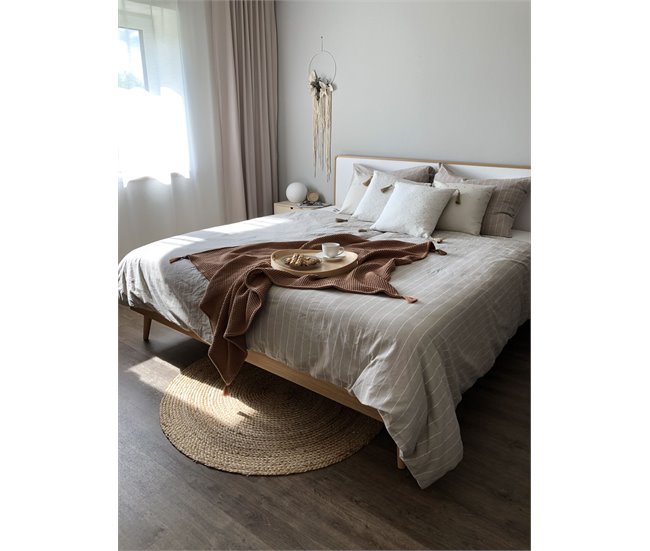 Beliani Cama com estrado MDF SERRIS 188x215 Castanho