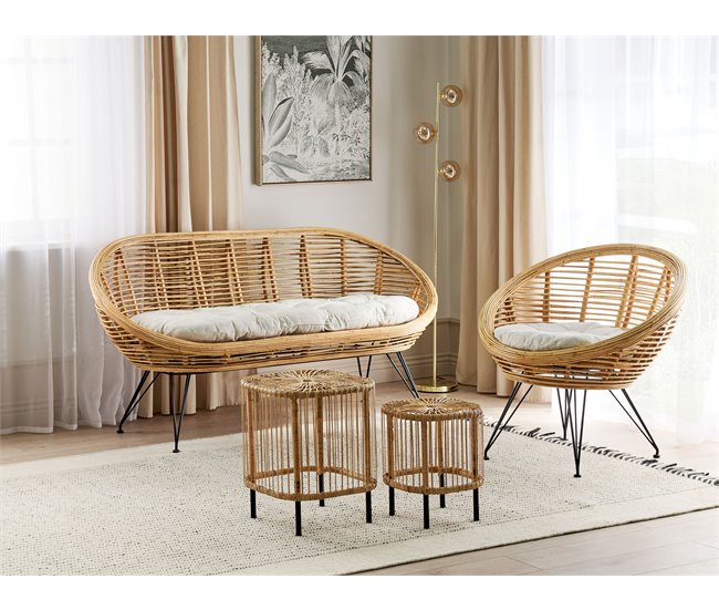 Beliani Conjunto lounge Rattan/vime MARATEA/CESENATICO Natural