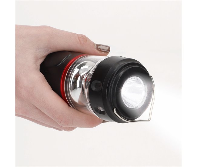 Aktive Lanterna LED 3 em 1 com tripé, USB e powerbank 220 lúmenes Preto