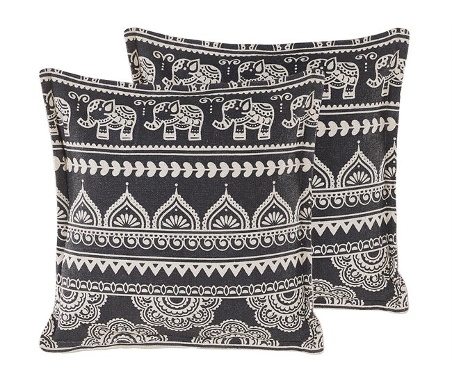 Beliani Almofada decorativa ATABAGI Creme