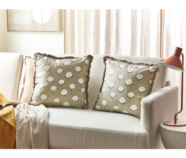 Beliani Almofada decorativa CHOISYA Bege