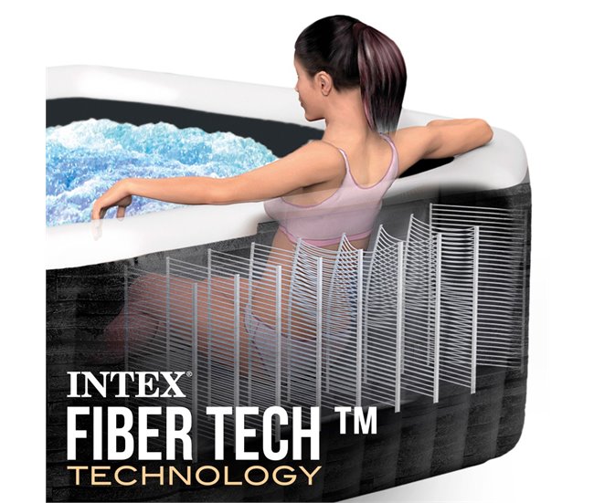 Jacuzzi insuflável Greystone Deluxe 4 pessoas INTEX Cinza