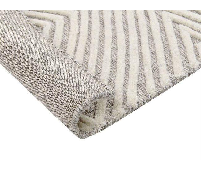 Beliani Entrelaçado GOKSUN 80x150 Branco/ Bege
