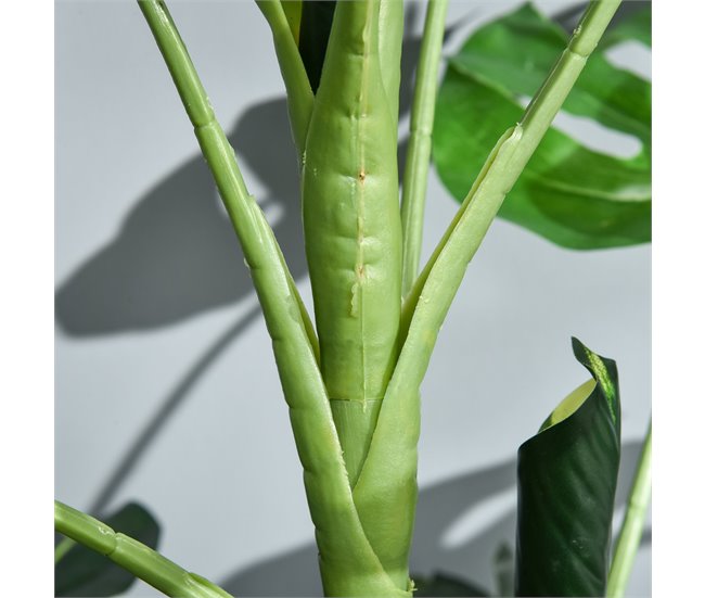Árvore Monstera Artificial PE, PP, Cimento Outsunny Verde
