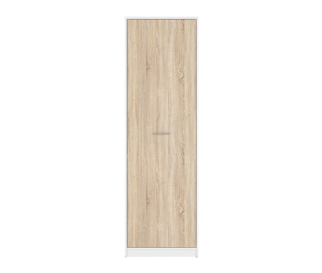 Armário alto de 1 porta Ewen Natural/ Branco