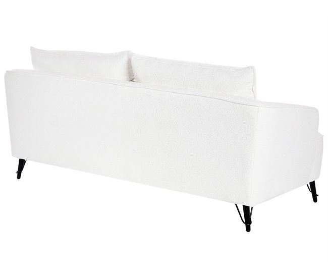 Beliani Sofá de 3 lugares Bouclé HOBRO Branco