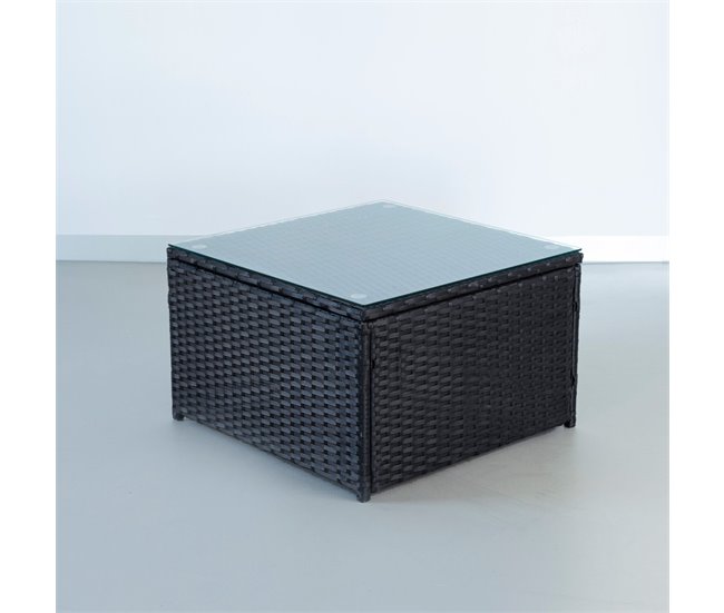 Conjunto de móveis de terraço e jardim vime c/sofá modular e mesa Aktive Antracite