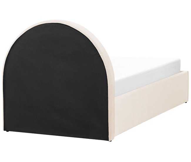 Beliani Cama com armazenamento Veludo ANET 98x218 Azul Claro
