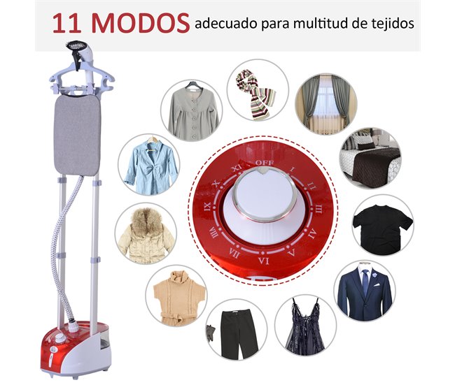 Ferro de Engomar ABS PP HOMCOM, loja de ferragens - lavanderia Vermelho