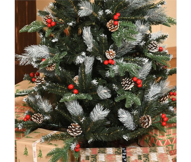 Árvore de Natal PVC, PE, Aço HOMCOM, casa - natal Verde