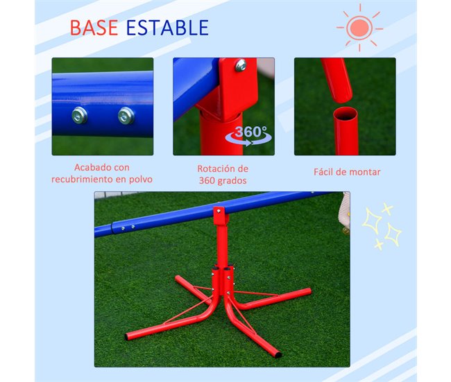 Baloiço Infantil Metal, PP Outsunny Multicor