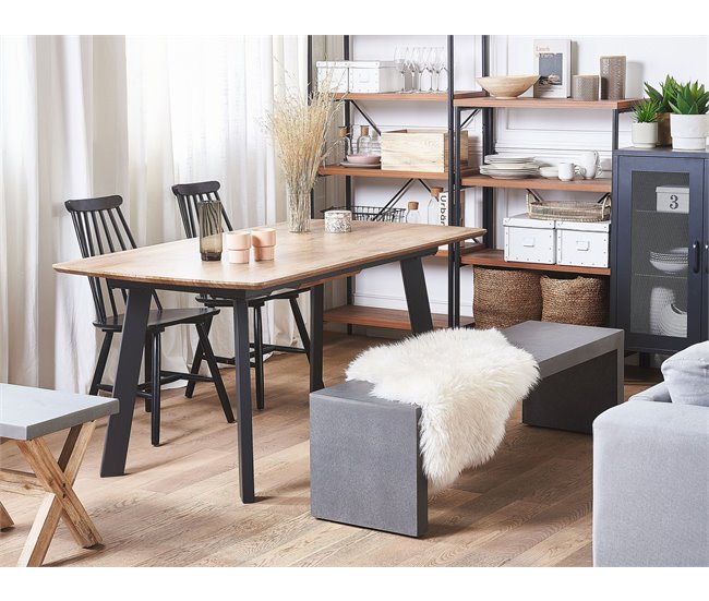 Beliani Mesa de jantar SALVADOR 90x160 Castanho