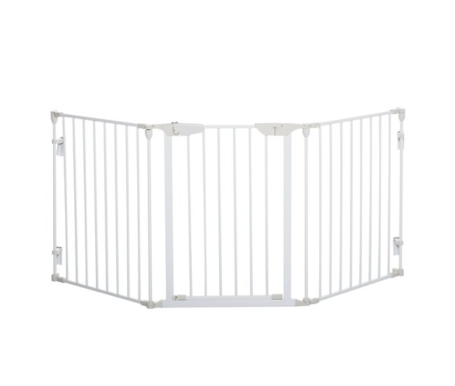 Barreira de Segurança Metal e Plástico PawHut Branco