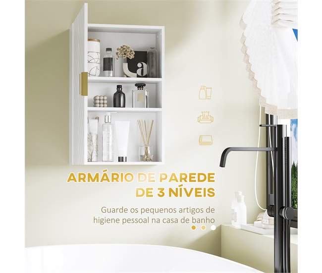 Armário Casa de Banho de Parede MDF kleankin Branco