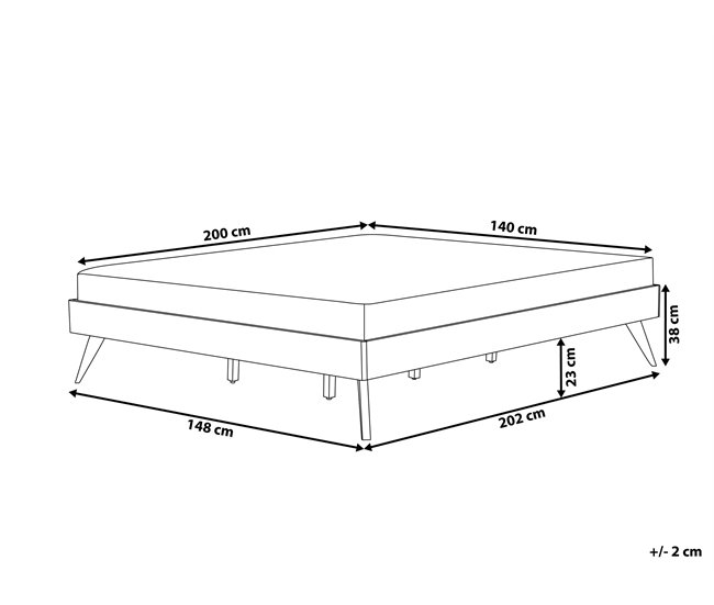 Beliani Cama com estrado MDF BERRIC 148x202 Castanho