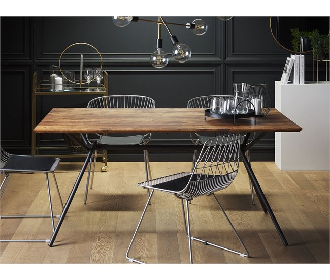 Beliani Mesa de jantar AMSTERDAM Castanho