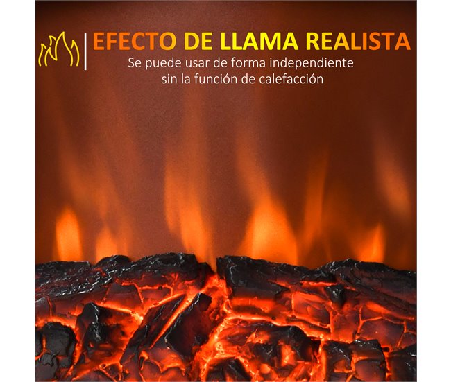 Lareira Elétrica ABS, Vidro Temperado HOMCOM Branco