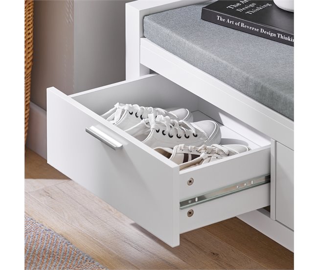 Armário de corredor Sapateira + bengaleiro SoBuy FSR74-W+FRG282-W Branco