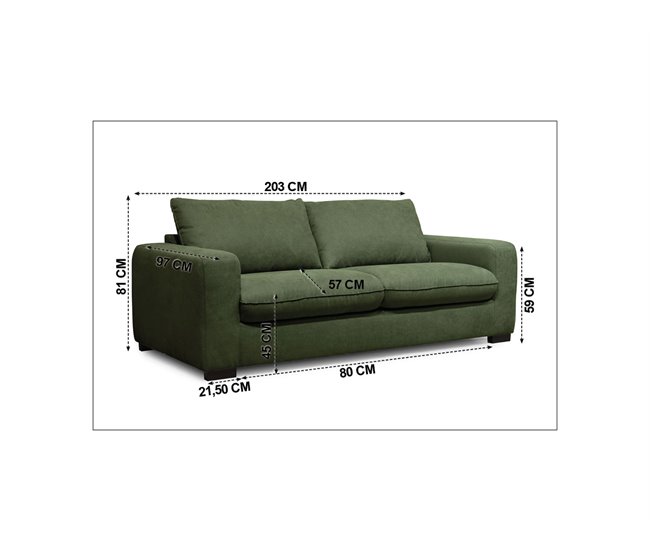 Sofá cama SWEET com abertura italiana Verde