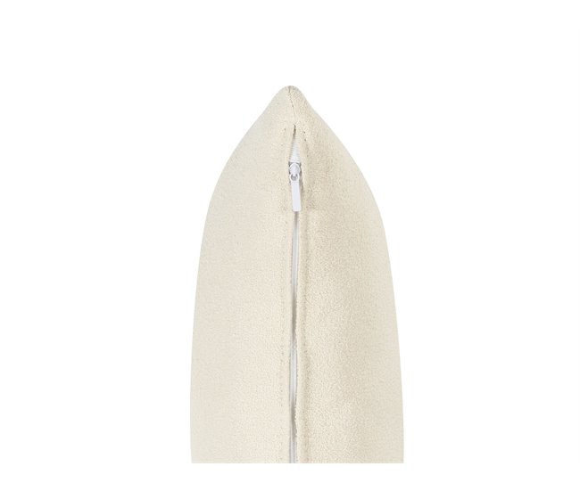 Beliani Chaise longue versão à esquerda Bouclé RIOM Branco/ Bege