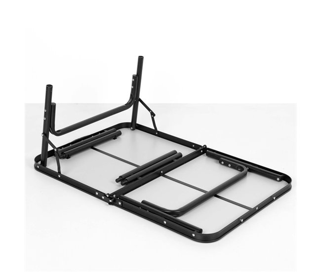 Aktive Mesa de acampamento dobrável preto antiderrapante c/sistema de nivelamento Preto