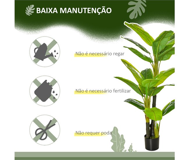 Bananeira Artificial PEVA, PE, Cimento HOMCOM, casa - decoração Verde