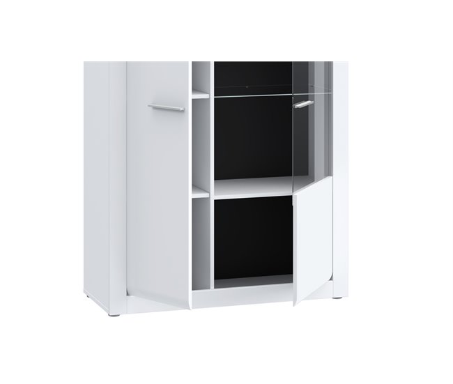 Vitrine dupla branco brilhante LIVING Branco Brillo