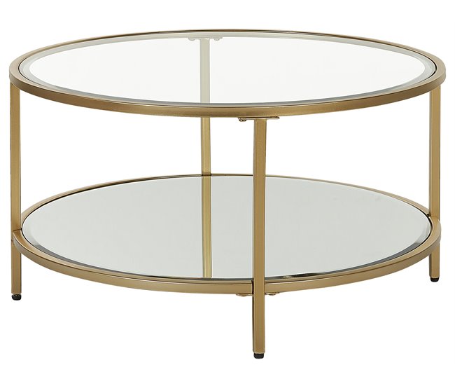 Beliani Mesa de centro BIRNEY 70x70 Dourado