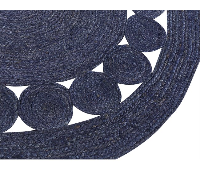 Beliani Entrelaçado KOYUNLU 120x120 Azul