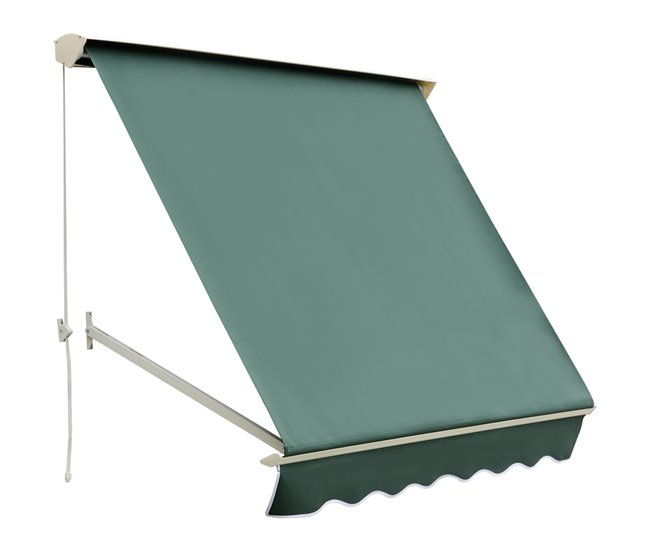 Toldo Manual Retrátil Aluminio e Poliéster Outsunny 180x70 Verde