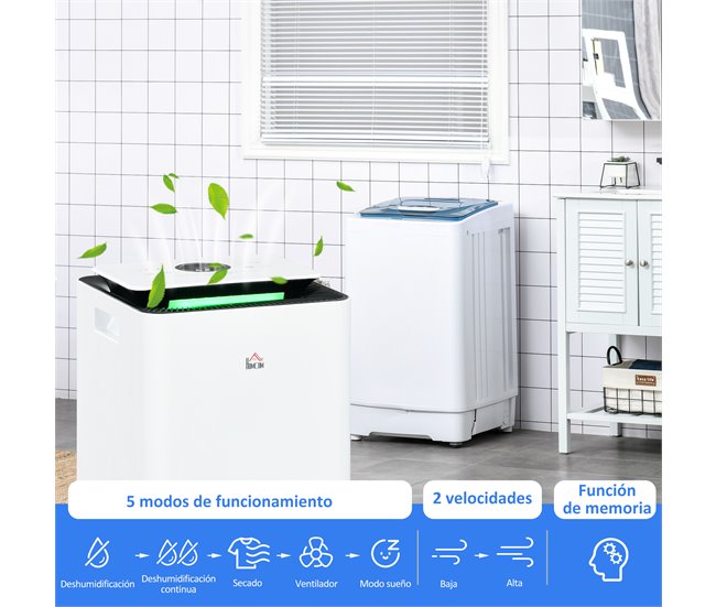 Desumidificador de Ar HOMCOM 821-029V91WT Branco