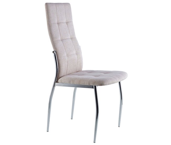 Pacote com 2 cadeiras de jantar estofadas modernas com pernas de metal Bege