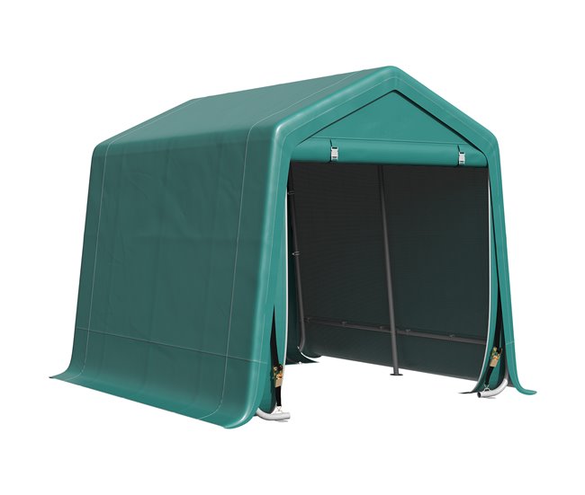 Abrigo de Exterior Metal e Tecido PE Outsunny Verde