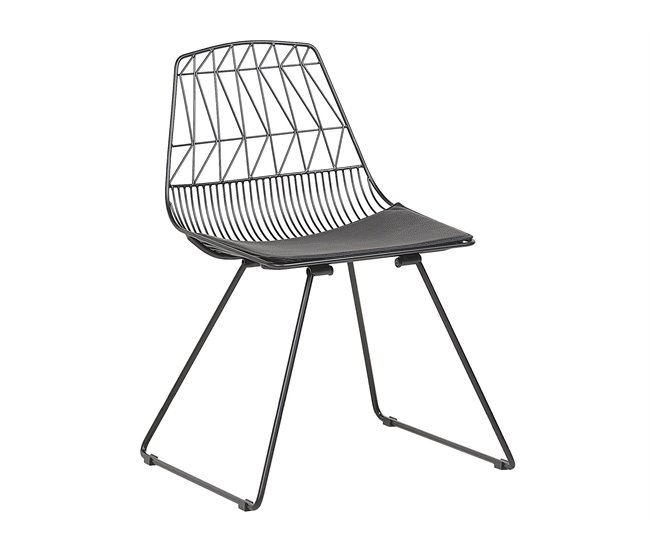 Beliani Silla de comedor HARLAN Preto