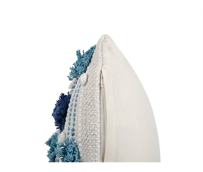 Beliani Almofada decorativa DATURA Azul Claro