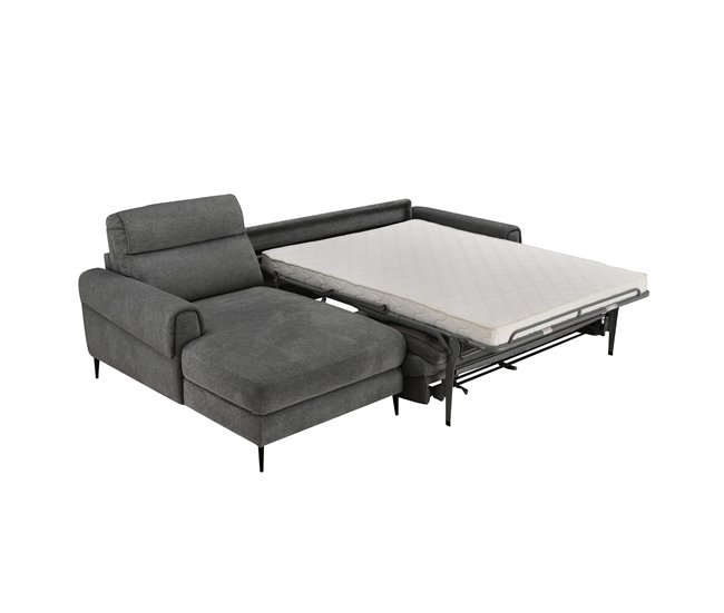 Chaise longue com cama ELIA Cinza
