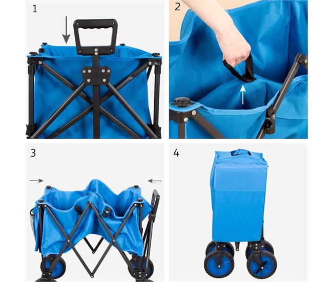 Aktive Carrinho de praia dobrável Azul