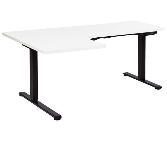 Beliani Secretária ajustável DESTINES 160x109 Branco/ Preto