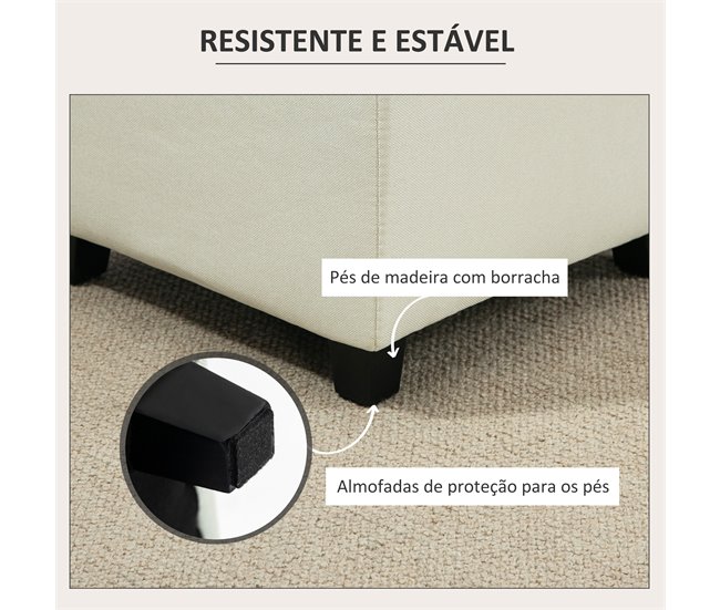 Apoio para os Pés Poliéster HOMCOM, casa - quarto Cru