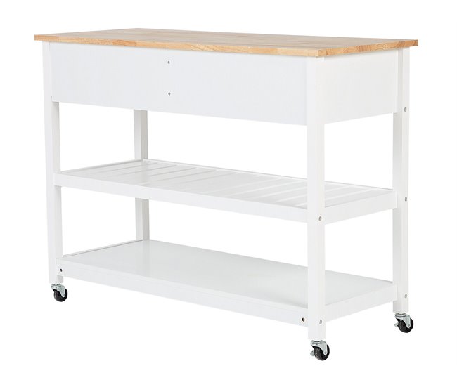 Beliani Carrinho de cozinha NAVARINO 120 Branco