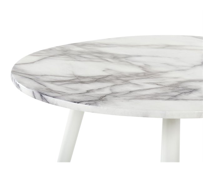 Beliani Mesa de jantar GUTIERE 70x120 Branco/ Bege