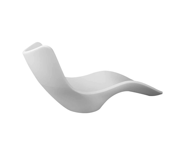 Sined CASSIOPEA Cama de jardim de design moderno feita de polietileno de alta qualidade, Branco Branco