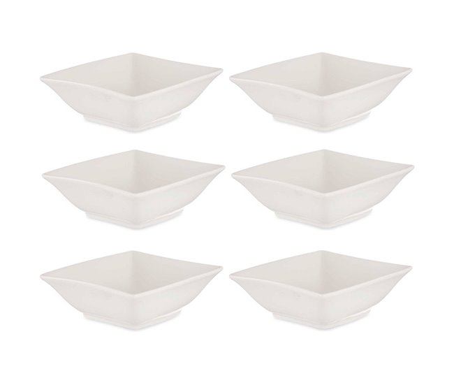 Conjunto de 6 taças para aperitivos em porcelana coleção VESSIA Branco