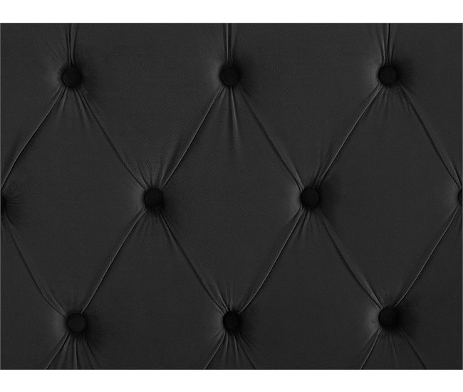 Beliani Cama com estrado Veludo LUBBON 152x215 Preto